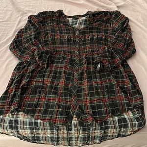 Torrid size 3 high low plaid top